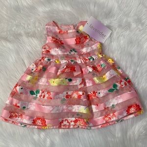 NEW-LAVENDER Infant Pink Floral Dress 18mths